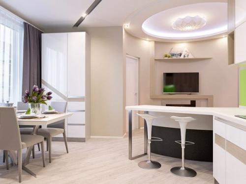 Кухня - гостиная в малогабаритной квартире. 02