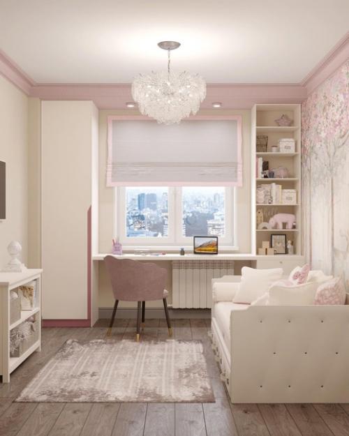 Дизайн - проект двухкомнатной квартиры с оттенками нежной сакуры. 06