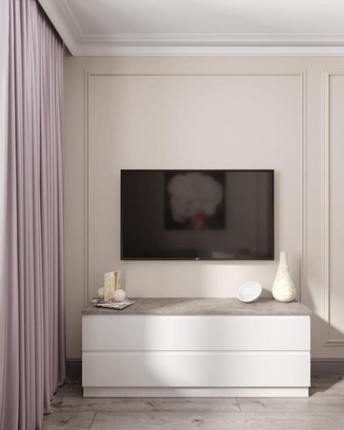 Дизайн - проект двухкомнатной квартиры с оттенками нежной сакуры. 02