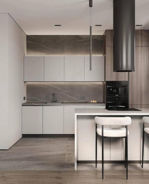 Идеальное сочетание функциональности и стиля - дизайн кухни гостиной в современном стиле. 04