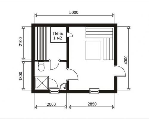 Мы предлагаем вашему вниманию простейшие варианты планировок бани 4 х 5. 07