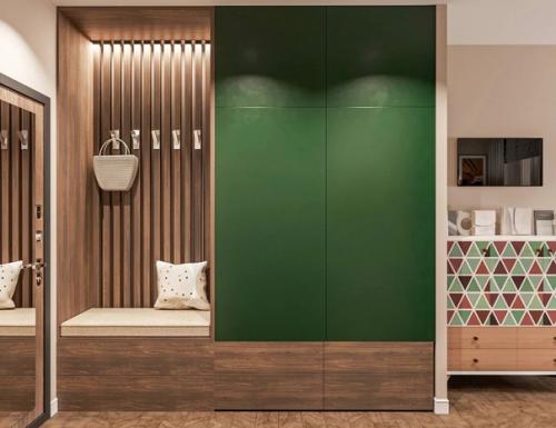 Красочный интерьер квартиры в природных оттенках, площадью 23 кв. 07