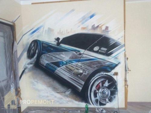 Роспись стены в комнате ребенка (10 лет. 03