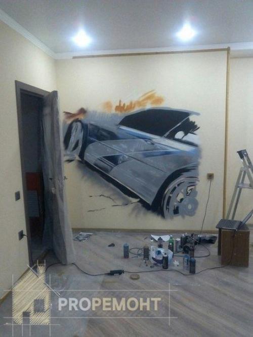 Роспись стены в комнате ребенка (10 лет. 02