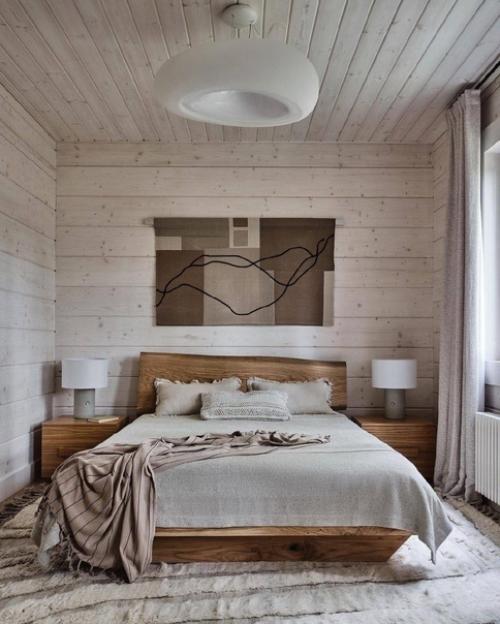 Мягкий, Обволакивающий интерьер, главная звезда интерьера стало дерево. 02