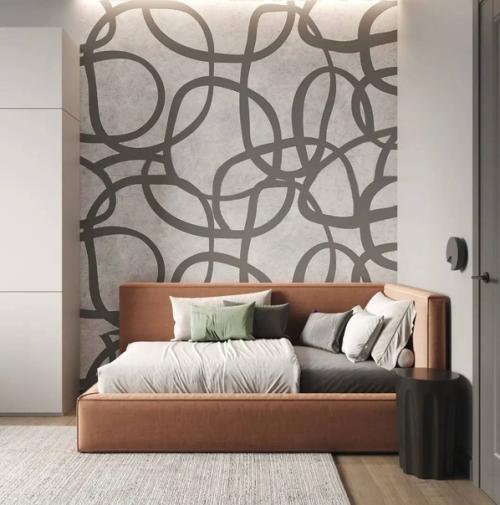 Светлый интерьер комнаты с акцентами. 04