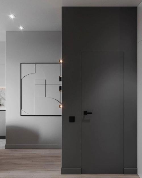 Монохромный стиль может стать прекрасным выбором для дизайна кухни - гостиной. 05