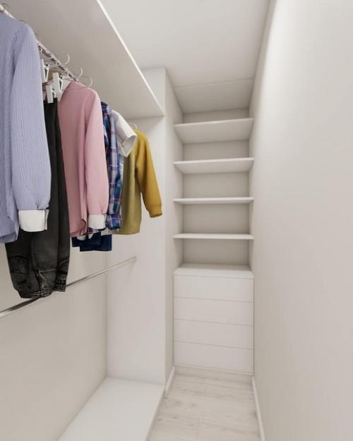 Пример того, как можно оборудовать небольшую детскую комнату из кроватей в 2 этажа. 06