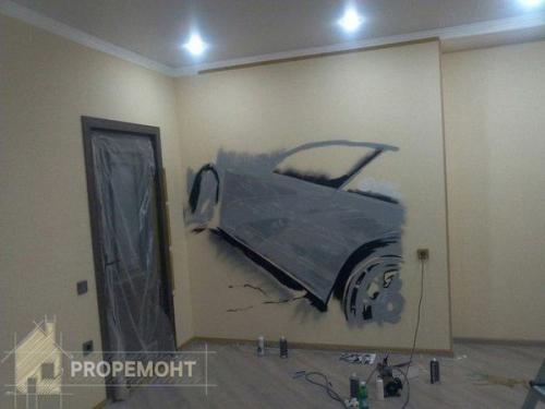 Роспись стены в комнате ребенка (10 лет. 01