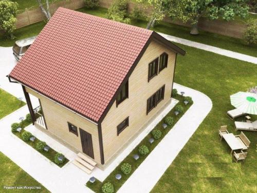 Каркасный дом.  Габариты: 9, 0 х 7, 0 м. 03