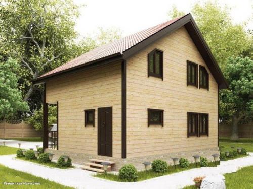 Каркасный дом.  Габариты: 9, 0 х 7, 0 м. 04