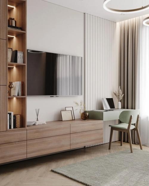 Светлый и Уютный Дизайн Кухни - Гостиной в Санкт-петербурге. 04