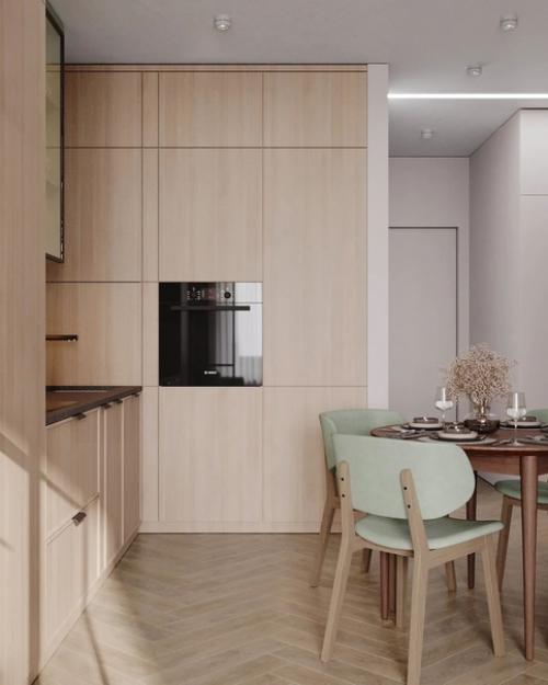 Светлый и Уютный Дизайн Кухни - Гостиной в Санкт-петербурге. 01