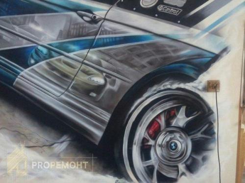 Роспись стены в комнате ребенка (10 лет. 05