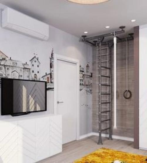 Детская комната для мальчика с яркими акцентами. 03