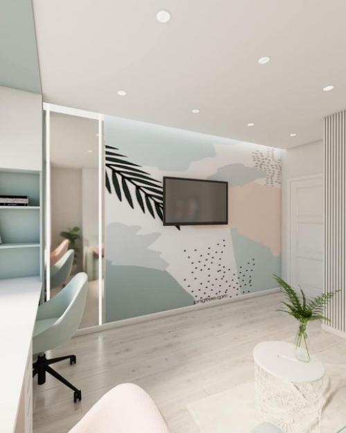 Пример того, как можно оборудовать небольшую детскую комнату из кроватей в 2 этажа. 03