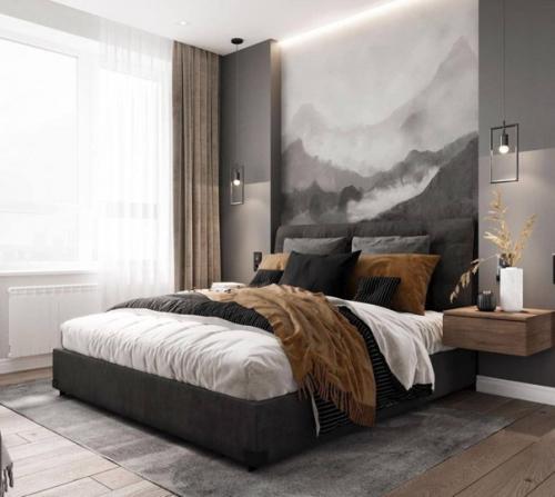 Доброе утро.  Мы начинаем с современного интерьера просторной 1 комнатной квартиры, площадью 52 кв. 07