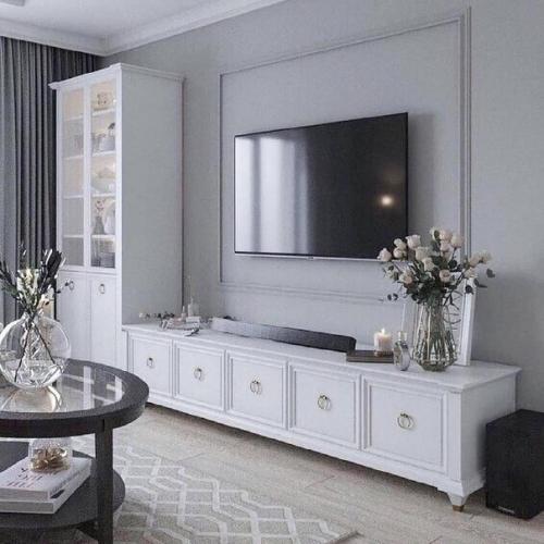 Небольшая, но стильная подборка оформления тв зоны. 02