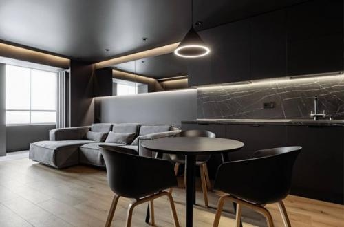 Мы предлагаем вам посмотреть красивейший реализованный интерьер квартиры в черных тонах. 06