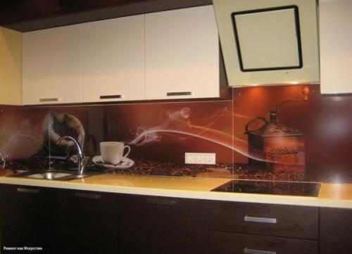 Фартук для кухни из стекла. 02