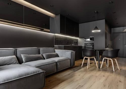 Мы предлагаем вам посмотреть красивейший реализованный интерьер квартиры в черных тонах. 07