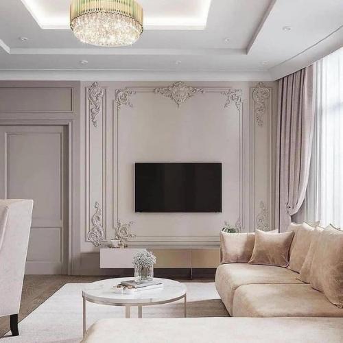 Небольшая, но стильная подборка оформления тв зоны. 05