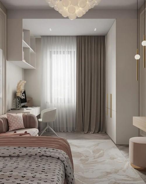 Шикарный проект детской комнаты в нежных оттенках. 03