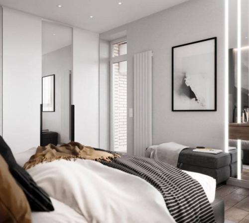 Доброе утро.  Мы начинаем с современного интерьера просторной 1 комнатной квартиры, площадью 52 кв. 09