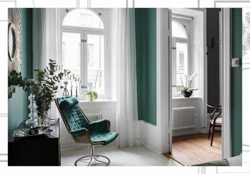 Интерьер в скандинавском стиле необязательно должен быть только лишь черно-белым или монохромно серым. 02