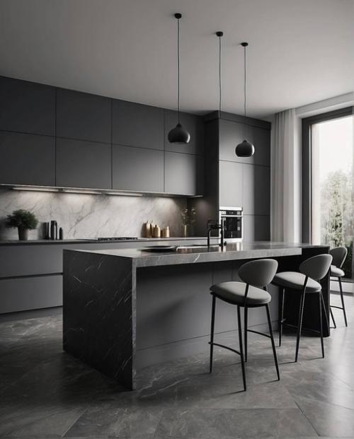 Несколько вариантов кухни в современном стиле. 02