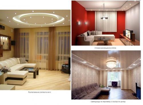 Правила размещения светильников на потолке. 06