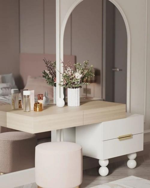 Шикарный проект детской комнаты в нежных оттенках. 06