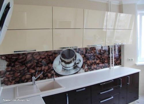 Фартук для кухни из стекла. 08