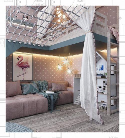 Детская мечты.  Хорошая идея со вторым этажом детям будет где играть. 05