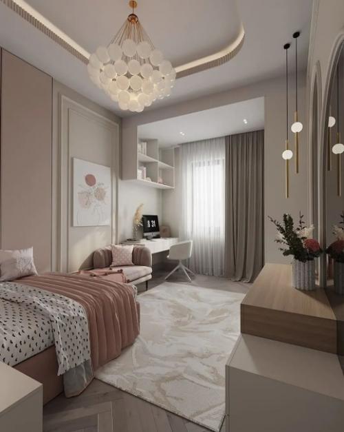 Шикарный проект детской комнаты в нежных оттенках. 05