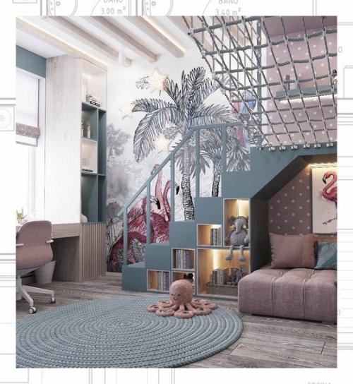 Детская мечты.  Хорошая идея со вторым этажом детям будет где играть. 08