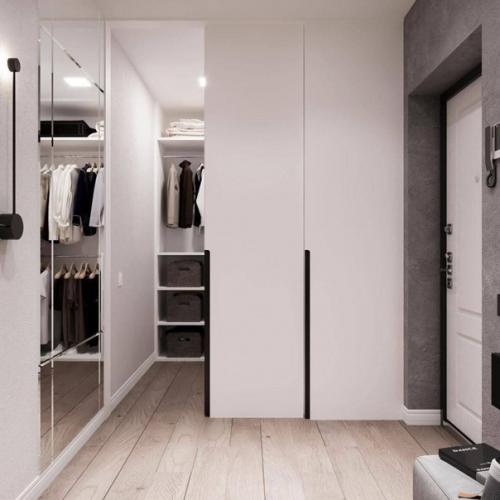 Доброе утро.  Мы начинаем с современного интерьера просторной 1 комнатной квартиры, площадью 52 кв. 06