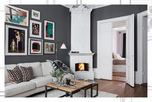 Интерьер в скандинавском стиле необязательно должен быть только лишь черно-белым или монохромно серым. 06