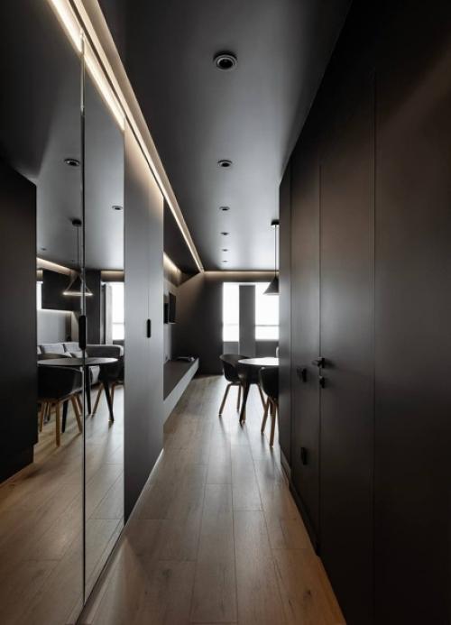 Мы предлагаем вам посмотреть красивейший реализованный интерьер квартиры в черных тонах. 04