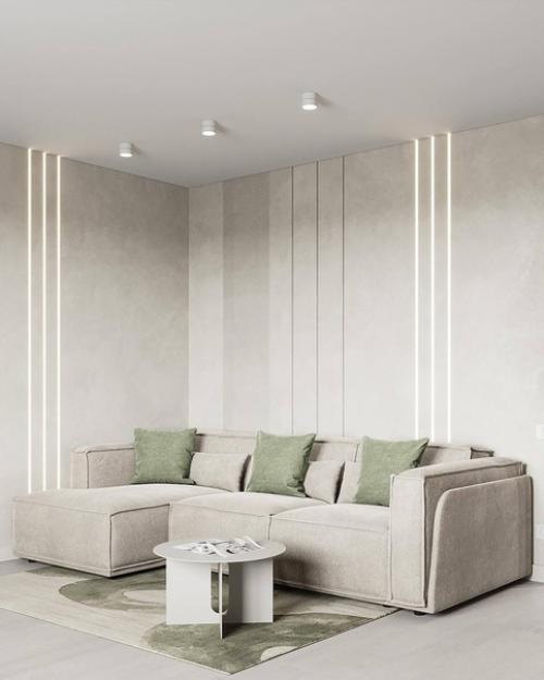 Отдалимся от городской суеты в светлом монохромном интерьере с приятными натуральными оттенками. 06