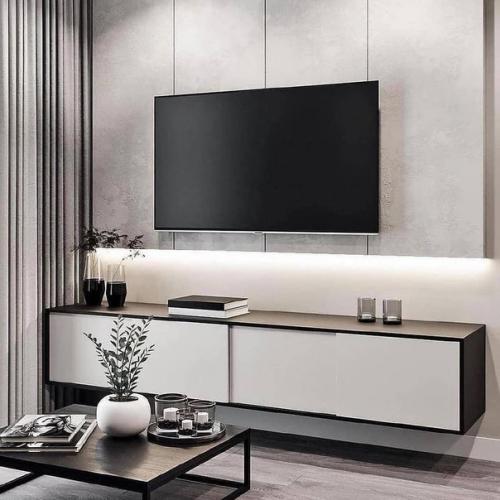 Небольшая, но стильная подборка оформления тв зоны. 04