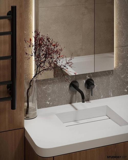 Интерьер однокомнатной квартиры в современном стиле. 08