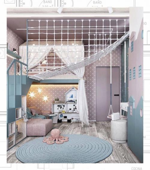 Детская мечты.  Хорошая идея со вторым этажом детям будет где играть. 06