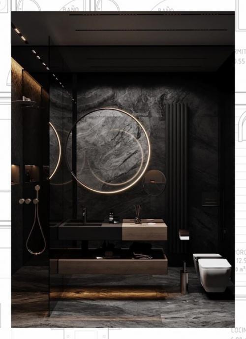 Темно-серые апартаменты.  Автор дизайна - Анастасия резниченко. 07