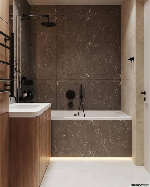 Интерьер однокомнатной квартиры в современном стиле. 06