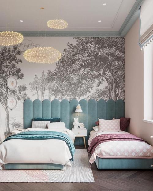 Красивый дизайн - проект детской комнаты для разнополых малышей. 01