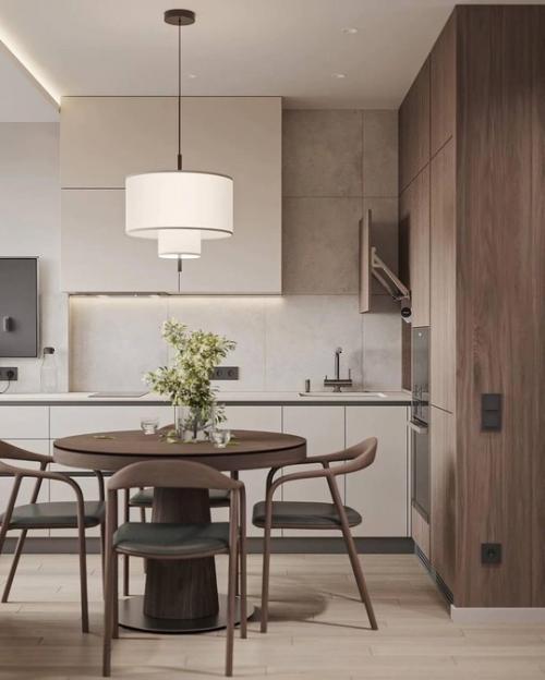 Интерьер кухни в современном стиле, площадью 12 м 2. 01