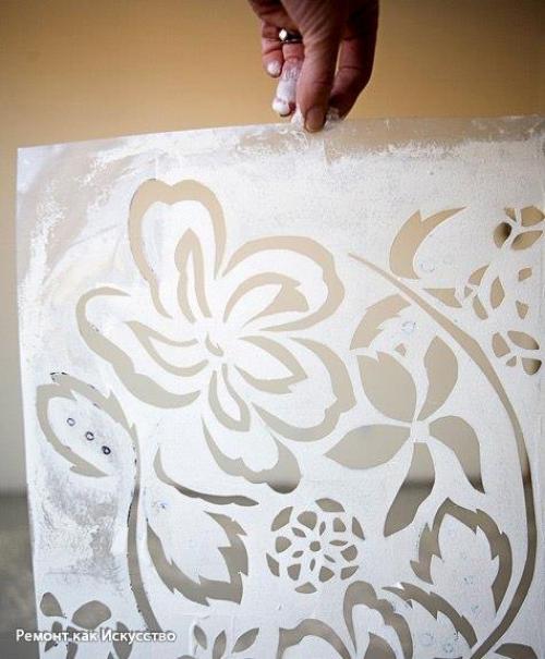 Идея декорирования пола при помощи трафаретов. 02