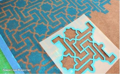 Идея декорирования пола при помощи трафаретов. 06