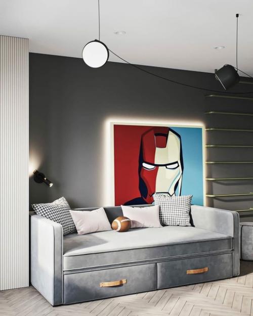 Стильный дизайн - проект квартиры с яркими акцентами. 08